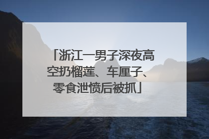 浙江一男子深夜高空扔榴莲、车厘子、零食泄愤后被抓